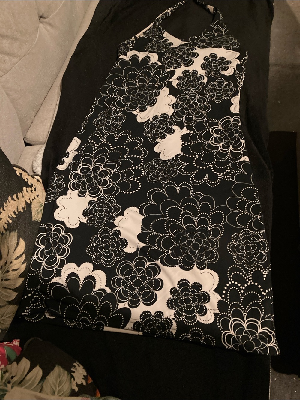 Massimo Black and White Floral Backless Dress